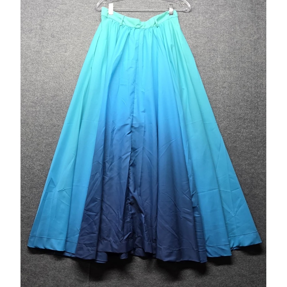 STAUD Cypress Maxi Skirt Blue Ombre Full A-Line Recycled Nylon Women's Size 8 NW